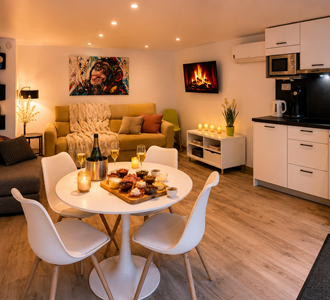Ô17-séjour wellness-Namur-Ambiance cuisine salon