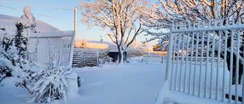 L'Enclos bleu sous la neige