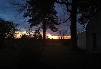 lever de soleil à la maison d'hôtes, moulin de La Retardière, Orvault, Loire Atlantique