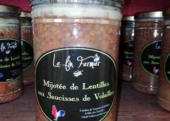 Mijoté de lentilles aux saucisses de volaille