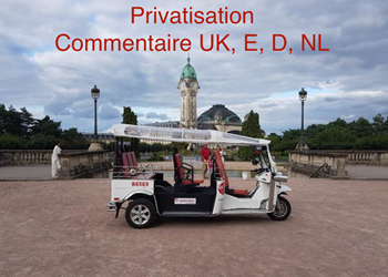circuit touristique privatisé, commentaire UK, E, D, NL
