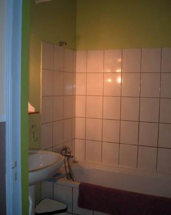 salle de bain avec baignoire et douche