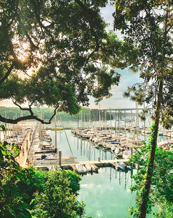 Vue sur le port de Bénodet à 500m
