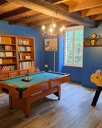 Le Moulin Etourneau - La Villa des Lettres, gîte de caractère et spacieux pour 14 personnes - salle de jeux