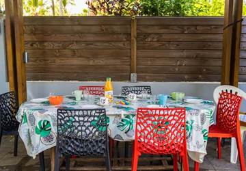 Petit déj sous le kiosque
