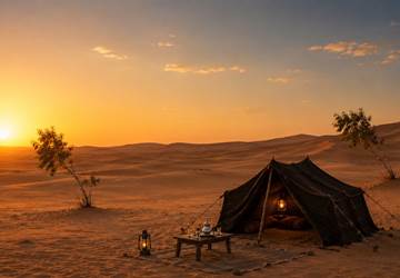Image d'illustration générée numériquement représentant l'esprit du bivouac privé proposé par La Vallée des Dunes.