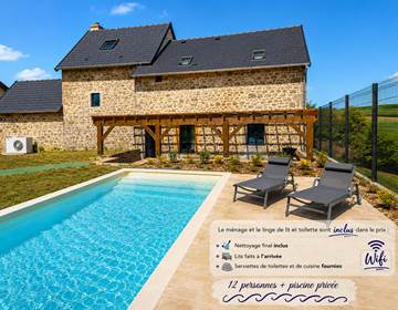 Gîte le Granit des Champs Mainsat Creuse - Piscine