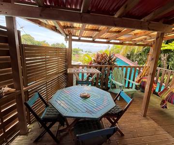 terrasse vue mer bungalow Ti punch