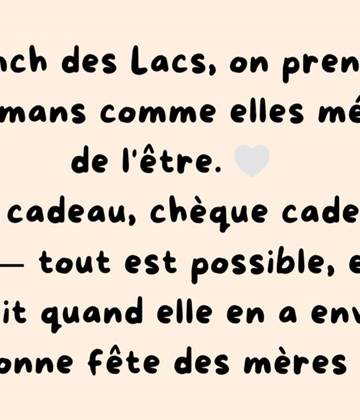 Bonne Fête Maman- offrir de la détente au Ranch des Lacs