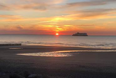 coucher de soleil ferry Calais