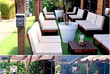 Nouveau mur végétal terrasse du glamping