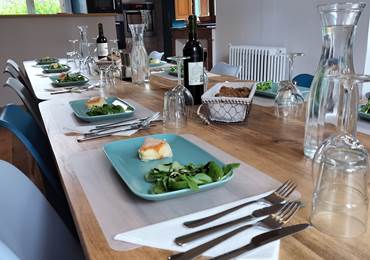 large communal dining table