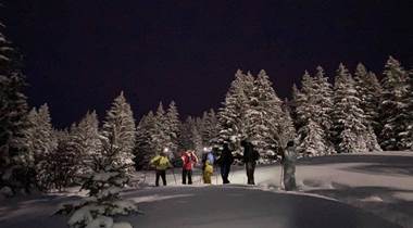 Balade nocturne à raquettes à Cauterets Pont d'Espagne