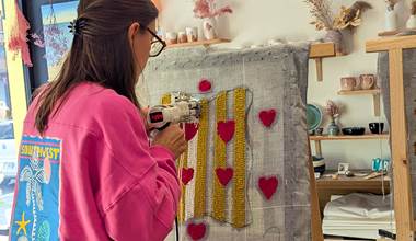 tapis mural coeurs