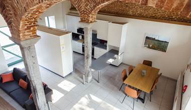 Cuisine et salle-à-manger vue haut