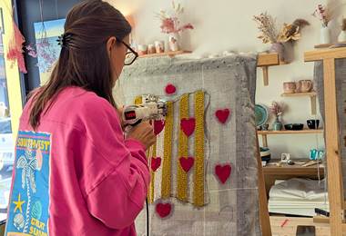 tapis mural coeurs