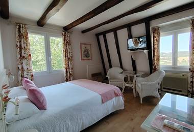 chambre double climatisée, queen size, Rose