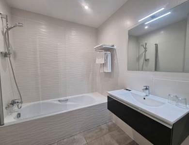 Salle de bain grande baignoire avec douche intégrée