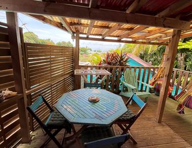 terrasse vue mer bungalow Ti punch