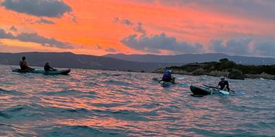 Abbartello kayak coucher de soleil flamboyant