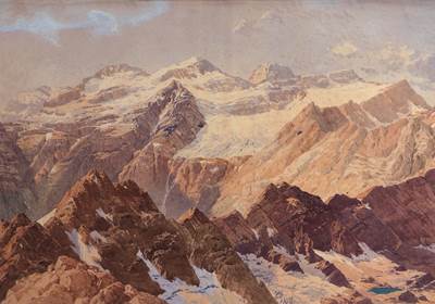 Le Mont-Perdu vu des crêtes du cirque de Troumouse ©E. Bielle