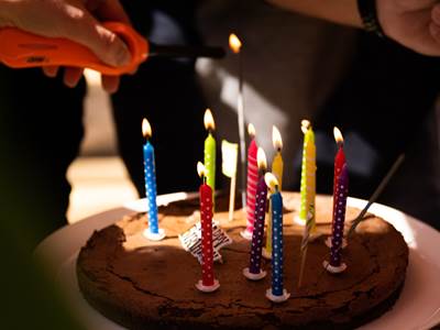 Formule anniversaire avec le gâteau au chocolat