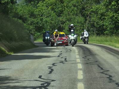 Pogaçar dans les derniers kilomètres d l"ascension de Valmeinier 1800