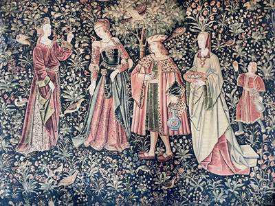 Tapisserie La Promenade, dans le grand salon de la Licorne, pour vos petits-déjeuners savoureux