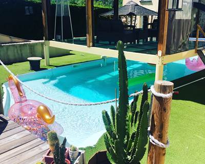 Terrasse vue piscine
