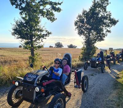 swincar vue sur la plaine des hauteur de saint galmier. Après un chemin technique on garde le sourire