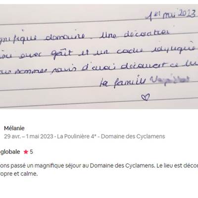 Avis Domaine des Cyclamens 2023