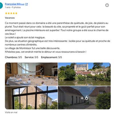 Sur google mai 2026 - Domaine des Cyclamens
