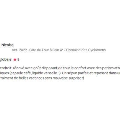 Avis Domaine des Cyclamens 2022