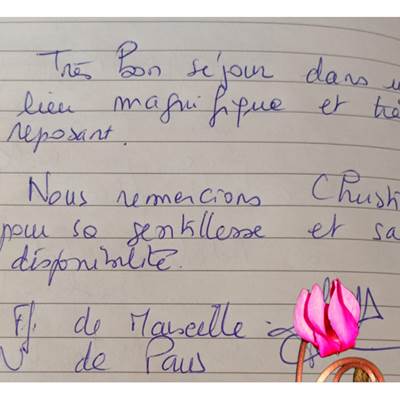 Sur le Livre d'Or avril 2026 - Domaine des Cyclamens