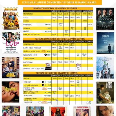 programme ciné du 25 fév. au 03 mars 2026