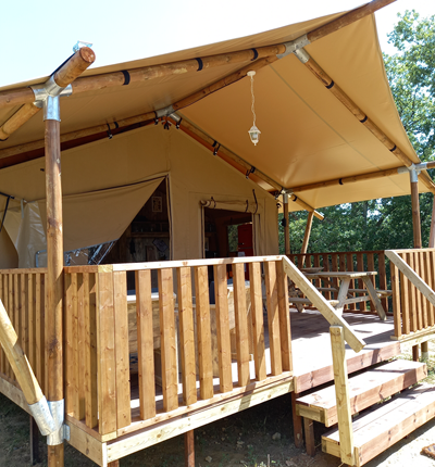 Eco lodge extérieur la Ferme du hitton Gers glamping