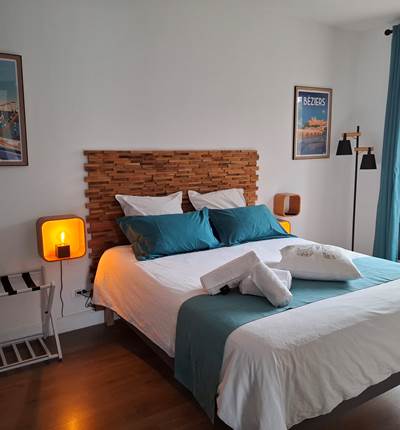 Chambre d’hôtes près de Pézenas – Chambre Bleue des Gîtes de Monte Blanco.