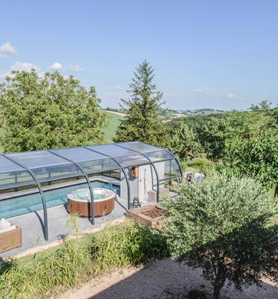 exte´rieur vue espace de´tente du haut de la terrasse