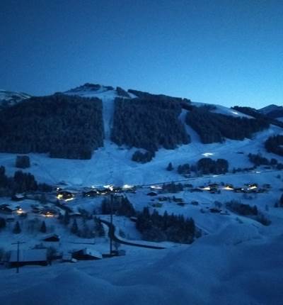 Vue sur les pistes depuis le Chalet Lachat