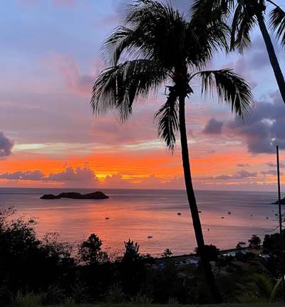 Coucher de soleil sur la Réserve Cousteau