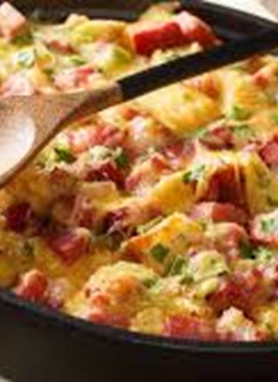 omelette aux pommes de terre et au lard