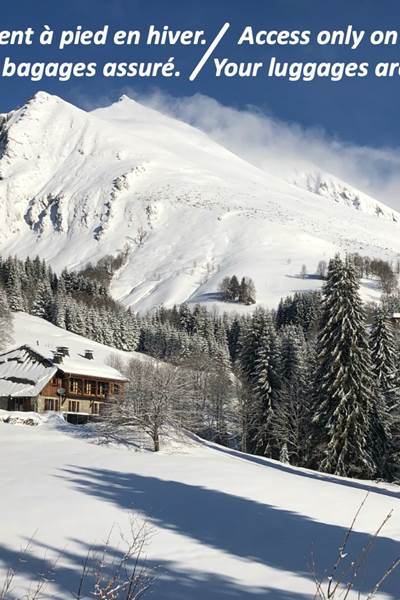 Refuge de Beauregard en hiver. Balade d'accès à pied sans difficulté pour une immersion dans la nature.