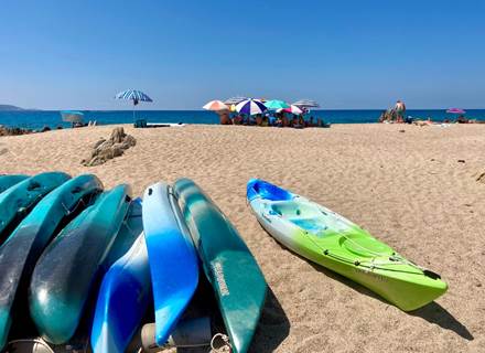 Location libre kayak 1 ou 2 place plage Abbartello Corse