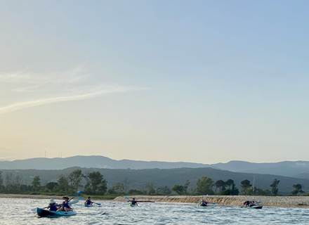 Abbartello canoe de mer kayak Corse coucher de soleil