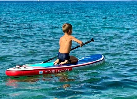 Apprendre la position sur le stand up paddle Abbartello Corse
