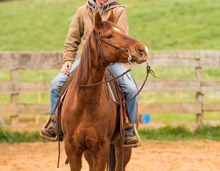 Eva sur le cheval Spirit