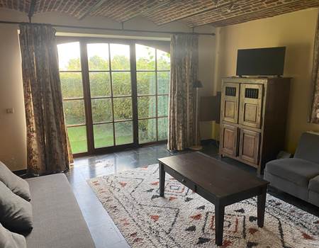 Salon grand gîte avec vue