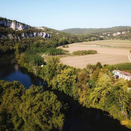 Vue aérienne 01 gite la tuilerie 46 Saint Cirq Lapopie-gallery