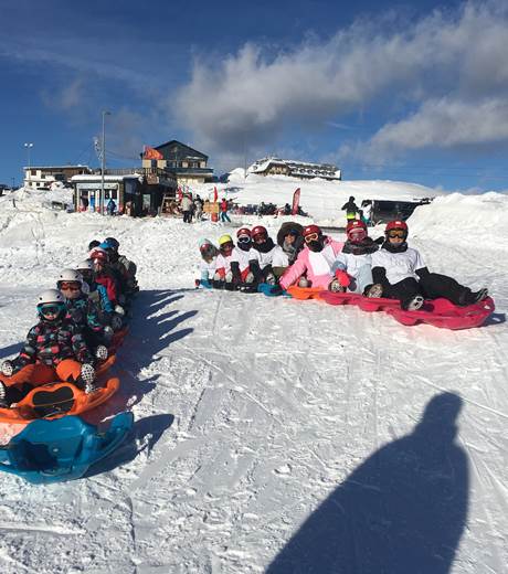 Les trains de Luge au départ de la descente de Superbagnères