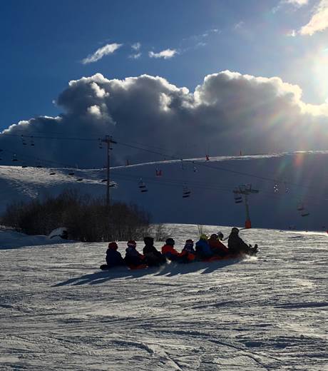 Descente de la piste Blanche Neige à Peyresourde